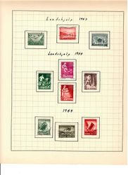 Frimerker med tilleggsverdier for Landshjelpen 1943 og 1944.