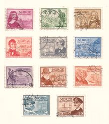 Frimerker utgitt til Postverkets 300-årsjubileum i 1947. Oversikt.