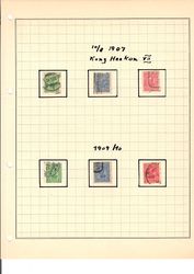 Frimerker kong Haakon VII 1907 og 1909. Oversikt