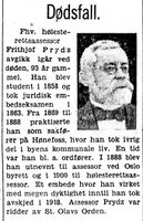 Nekrolog over Frithjof Prydz (1841-1935)