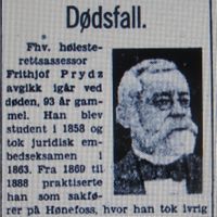 Nekrolog over Frithjof Prydz (1841-1935)