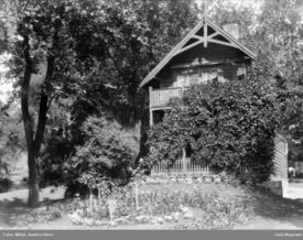 Portnerboligen, sett fra Drammensveien. Foto: Anders Beer Wilse/Oslo Museum (ant. 1931).