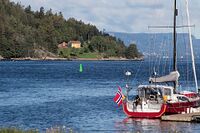 Utsikt fra Søndre Kaholmen mot Håøya. Foto: Leif-Harald Ruud (2023).