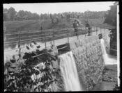 Fra oppdemmingen av Frognerelva til Frognerdammen. Foto: Narve Skarpmoen/Nasjonalbiblioteket (1914).