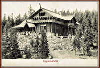 Frognersteren restaurant er et yndet mål for passasjerer med banen. Ukjent fotograf/Postkort