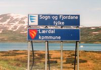 Grensa mellom Hemsedal kommune og Lærdal kommune, som også var fylkesgrensa mellom Buskerud og Sogn og Fjordane. Foto: Stig Rune Pedersen (1999).