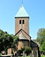 Gamle Aker kirke sommeren 2021, fotografert fra øst mot vest. Foto: Stig Rune Pedersen
