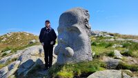 "Garborg" skulptur på Knudaheio, Jæren.