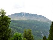 Gaustatoppen sett fra Vestfjorddalen sommeren 2021. Foto: Stig Rune Pedersen