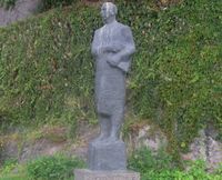 Statue av forsvarssjef og utenriksminister George C. Marshall ved Kontraskjæret i Oslo, utført av Asbjørn Høglund, avduket 2008. Foto: Stig Rune Pedersen