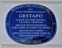 Victoria terrasse: Gestapo, hovedkvarter. 59.9139856° N 10.7285025° Ø
