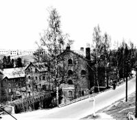 Gisledal møller og spinneri 1954. Foto: Foto Conrad Korsmo.