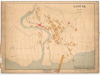 Kart fra 1890. Tegnet av Nicolay Solner Krum.