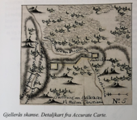 Gjellerås skanse. Detaljkart fra Accurate Carte.