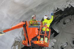 Gjennombruddet i den nye Ulrikstunnelen 29. august 2017. Foto: Nina Aldin Thune (2017).