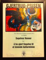 Akershus Kulturvernråd ga i 2013 Gjertrud-prisen til Sagelvas Venner for å ha gjort Sagelva til et levende kuturminne.