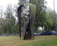 Skulptural Front ved Godlia skole (1970). Foto: Stig Rune Pedersen