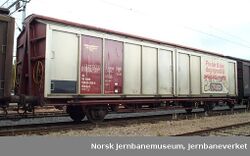 Lukket godsvogn Str V - 1. Foto Jernbanemuseet.