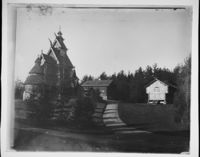 11. Gol stavkirke med Berdals & Bolstadloftet - NB MS G4 0971.jpg