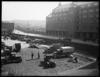 Grønlands torg, sør-øst. Krysset Schwveigaards gate–Tøyenbekken i bakgrunnen. Foto: Torvdirektøren 1935