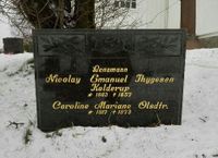 Gravminnet til lensmann Nicolay Emanuel Thygesen Kolderup og kona Caroline Mariane.