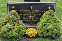 Gravminne, jernbanemann og ordfører Hans M. Gystad (1889-1959), Hovin kirkegård. Foto: Tore Johansen