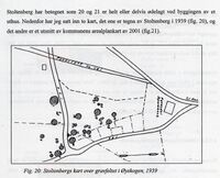 Einar Stoltenberg gjorde i 1939 ei registrering av gravhaugane i Øyskogen.