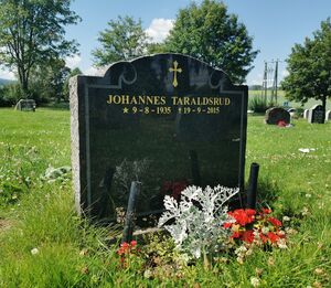 Gravminnet til Johannes Taraldsrud. Foto: 2025 .