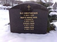 Familiegravstedet på kirkegarden i Nordlia.