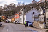 Gammel trehusbebyggelse på Greåker. Foto: Leif-Harald Ruud (2020)