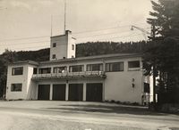 Grefsen brannstasjon, åpna i 1938 og nedlagt 1992. Foto: Ukjent (1940-åra