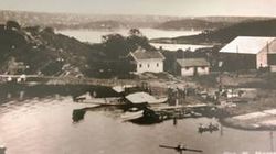 Gressholmen sjøflyhavn i Oslofjorden, luftfoto 1927.