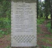 Minnesmerke ved Grini fangeleir, øvre rettersted, over seks henrettede, 1952. Foto: Stig Rune Pedersen