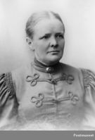 Gunda Robarth (1849-1921) var både den første poståpner og første postmester i Lillestrøm. Foto: Akershusbasen/MiA.