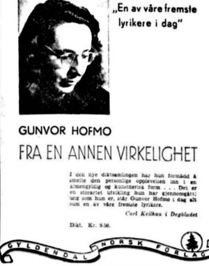 Gunvor Hofmo faksimile annonse Aftenposten 1948.jpg