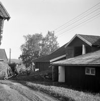 Høyet kjøres inn på låven. Tangerud 1968.