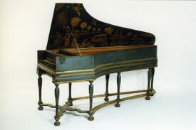 Tysk cembalo bygget av Michael Mietke i 1710, nå ved Hälsinglands Museum. Foto: Bonny Sjöblom/Hälsinglands Museum (2018).