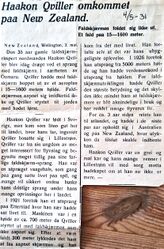 Haakon Qviller omkom i New Zealand.