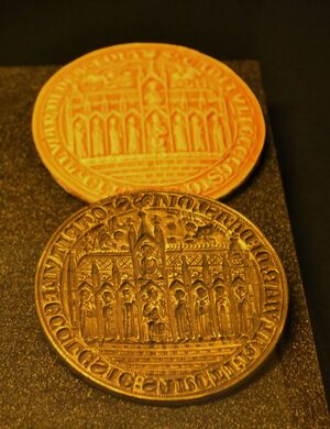 Hallvardskatedralen Oslo seglstamp Oldsaksamlingen C 35007.JPG