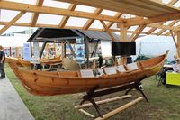 Halsnøybåten, replika av båt fra omkring starten av vår tidsregning. Foto: Chris Nyborg (2014).