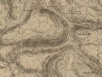 Kart fra 1826 som viser den gamle ferdselsveien mellom Hamre og Krambudalen