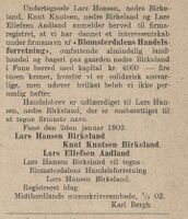 Handelsregistre for Kongeriket Norge 1902