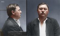 Forbryterbilde fra Kristiania politikammer, 1913 Foto: Digitalt fargelagt (originalbilde hos Digitalarkivet)