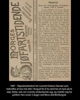 Avisartikkel med Lorentz Kristian Hansen dømt til brudd på sjøfartsloven i 1891