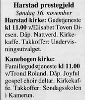 Harstad Tidende 14. november 2003.