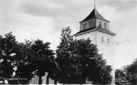 Kirketårnet rundt 1915.