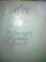 Benk 22 i Heggen kirke, Østenenga og fire andre garder.