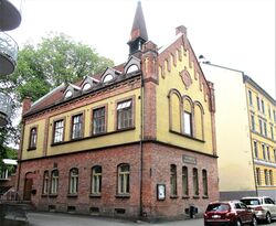 Helgesens gate 64 i Oslo, barneasyl og menighetshus. Foto: Stig Rune Pedersen (2015).