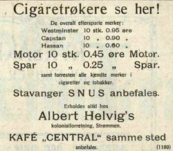 Helvig Kolonial, Kafé & Tobakk.