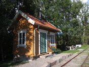 Hillestad stasjonsområde ved Reidvintunet, etablert av Vestfold Privatbaners Museum. Foto: Stig Rune Pedersen